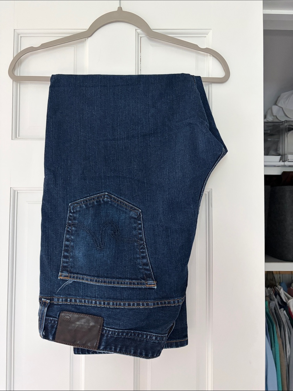 Men's AG Dark Blue Straight Denim Jeans